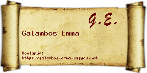 Galambos Emma névjegykártya